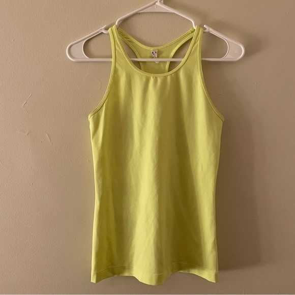 Champion small neon yellow tank top athletic workout top summer shirt comfort - Picture 1 of 5